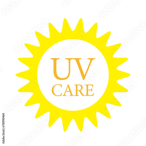 UVケアマーク　太陽のイメージイラスト　紫外線対策