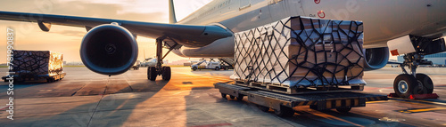 Logistics orchestrate the flow of global trade, with air cargo and shipping as its diligent messengers photo