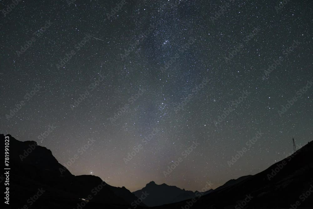 Timelapse of a mesmerizing starlit sky full of shooting starts Timelapse of a mesmerizing starlit sky full of shooting starts