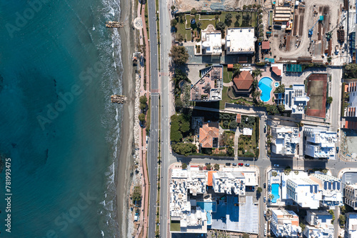 Aerial view of Limassol coastline. Cyprus