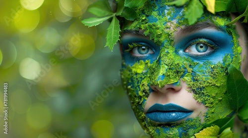 A Beautiful Woman With Moss And Leaves, Background Images , Hd Wallpapers