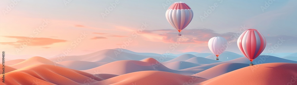 Majestic hot air balloons at dawn, picturesque, adventure, travel