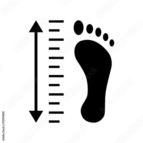 Foot Size icon on white background.