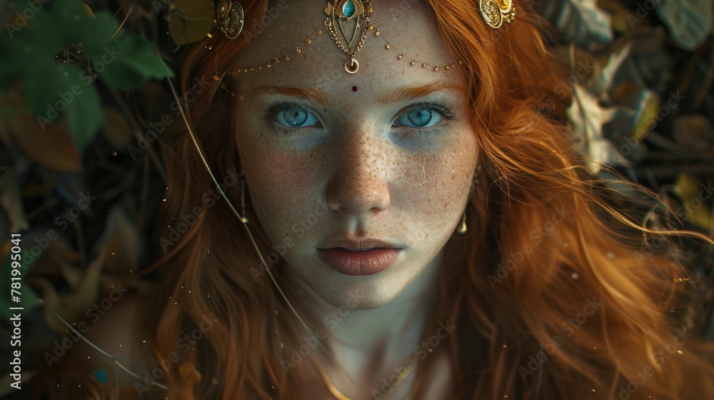 A Portrait Of An Elven Woman With Long Red Hair , Background Images , Hd Wallpapers