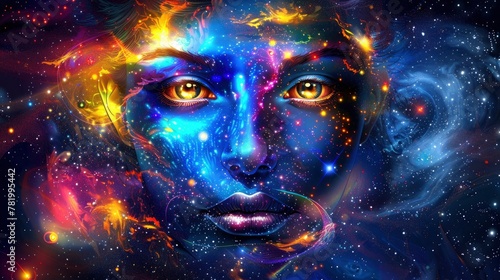 Beautiful Woman With Galaxy On Her Skin, Background Images , Hd Wallpapers