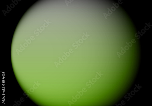 Esfera en verde y blanco degradado sobre fondo negro