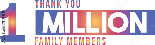 1000000 followers thank you celebration, 1 Million followers template design for social network and follower, Vector illustration Thank you 1 million followers, modern banner design vectors
