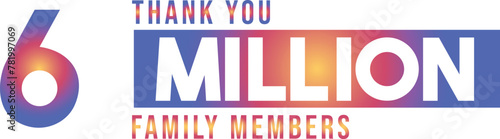 6000000 followers thank you celebration, 6 Million followers template design for social network and follower, Vector illustration Thank you 6 million followers, modern banner design vectors