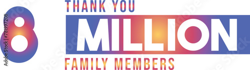 8000000 followers thank you celebration, 8 Million followers template design for social network and follower, Vector illustration Thank you 8 million followers, modern banner design vectors