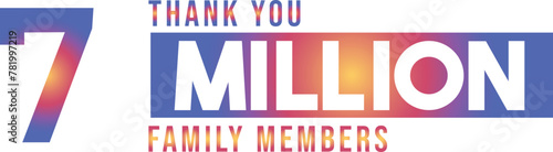 7000000 followers thank you celebration, 7 Million followers template design for social network and follower, Vector illustration Thank you 7 million followers, modern banner design vectors