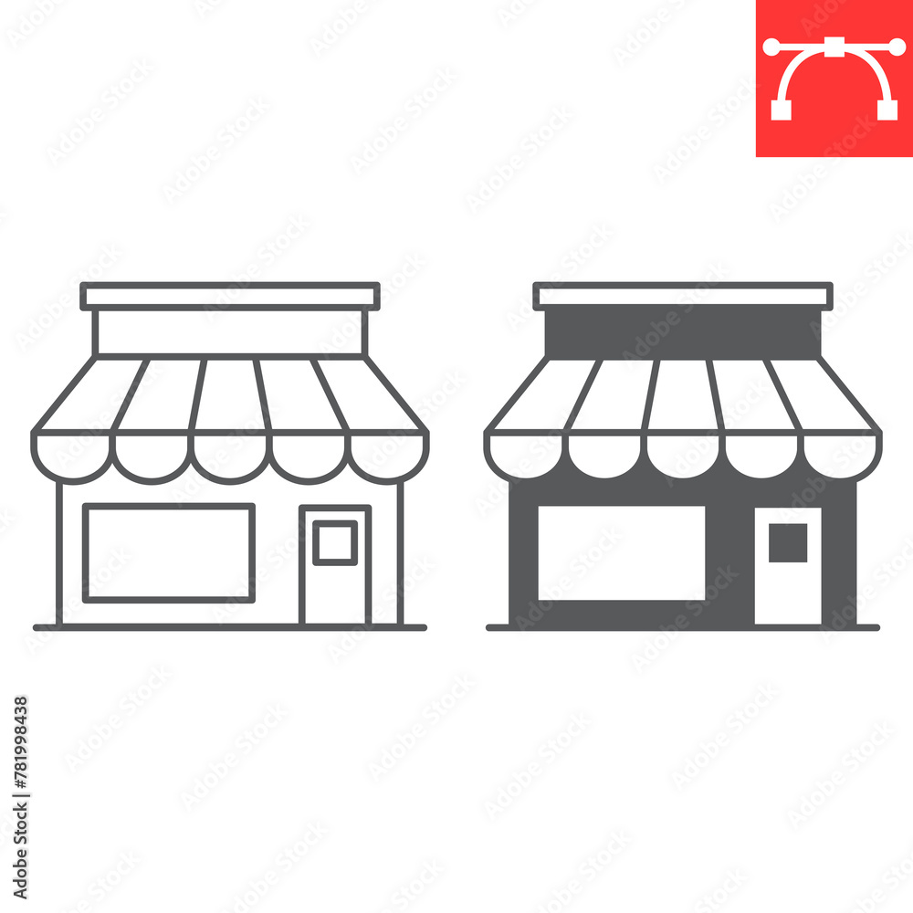 Shop line and glyph icon, e-commerce and shopping, store vector icon, vector graphics, editable stroke outline sign, eps 10. Shop line and glyph icon, e-commerce and shopping, store vector icon, vector graphics, editable stroke outline sign, eps 10.