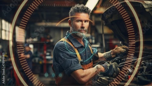 a man whose job is as a mechanic
 photo
