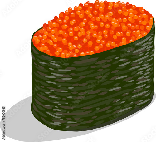 Vector Hand Drawn Illustration Shushi Japanese Food