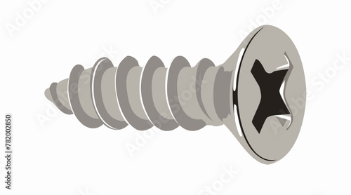 Vector Isolated Illustration of a Screw. Metal screw vectorial image.