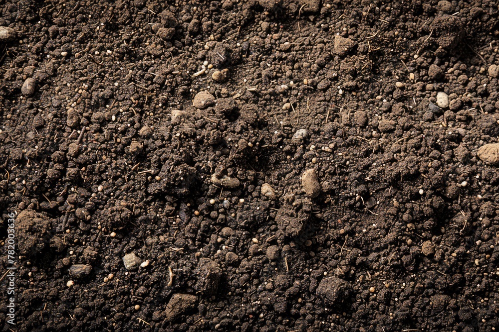 A close up of a dirt field with rocks scattered throughout. Concept of ruggedness and untamed nature