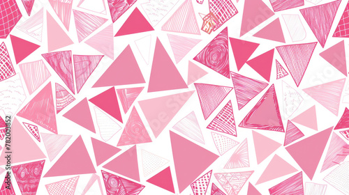 Tender pink triangles seamless pattern, for gift packing paper, banner background