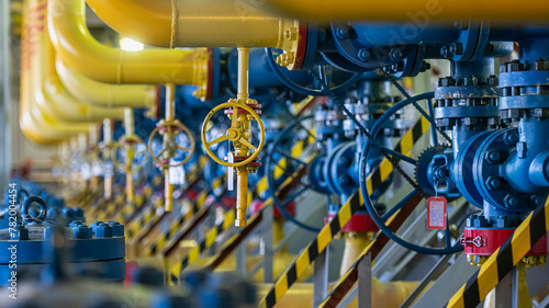 gas valves at a petrochemical plant