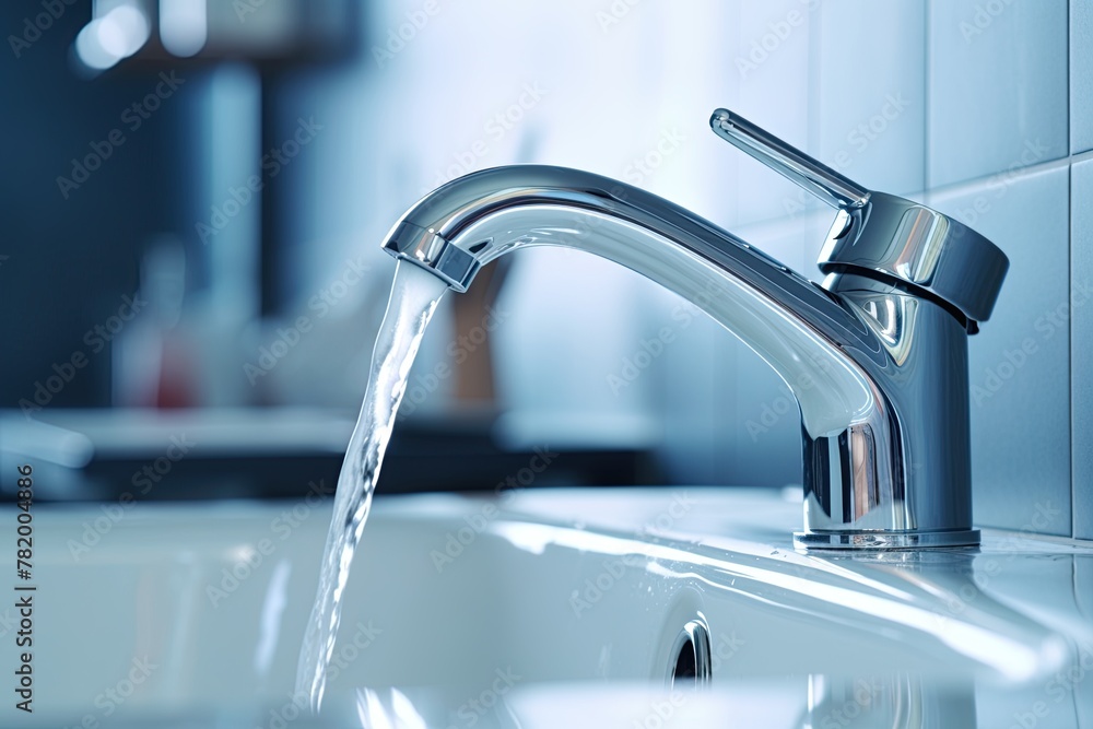 Faucet with running water. Ai Generative Faucet with running water. Ai Generative