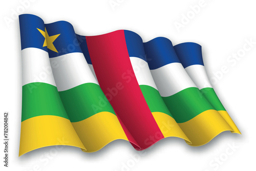 Realistic waving flag of Central African Republic