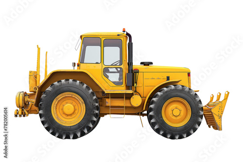 Yellow tractor
isolated on white background