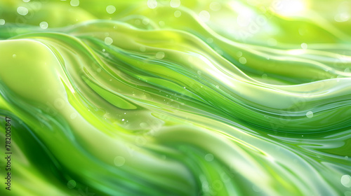 3D vector background, lime green waves with foam in the troughs and sparks and highlights on the tops