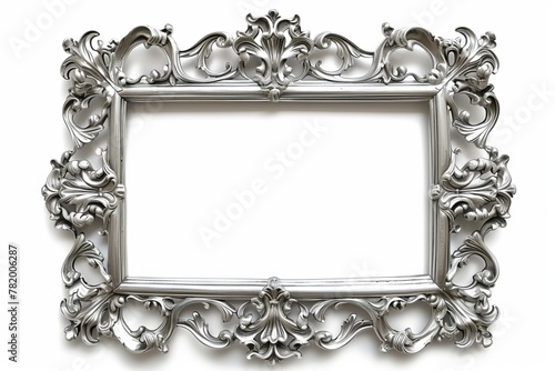 Silver frame isolated on a white background.