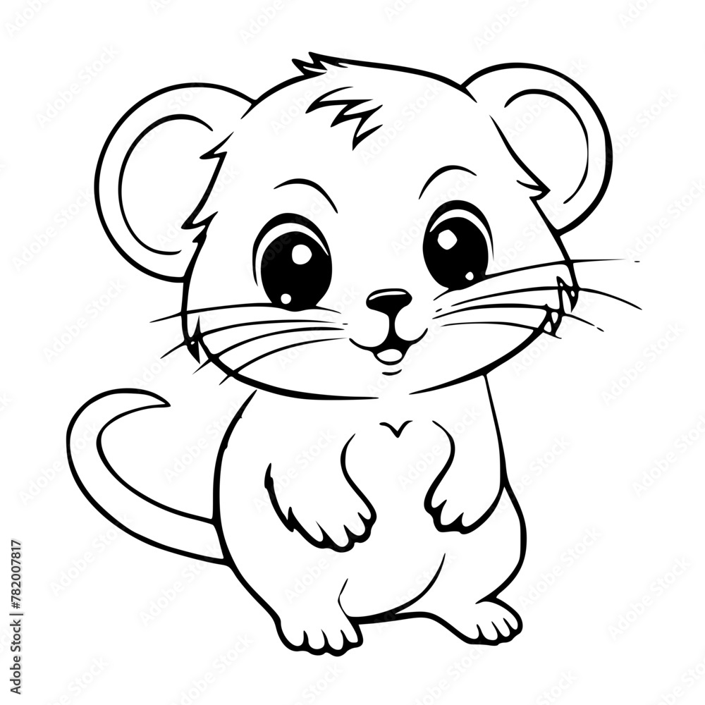 Obraz premium Mouse SVG, Mouse SVG, Mouse, line art png, line art svg, outline, illustration, cartoon, animal, mouse, vector, dog, pet, cute, rodent, bear, drawing, rat, funny, character, mammal, happy, isolated, n