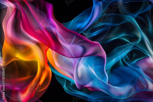 Wallpaper Mural Mesmerizing visual spectacle of dynamic fluid shapes in vibrant colors on black AI Image Torontodigital.ca