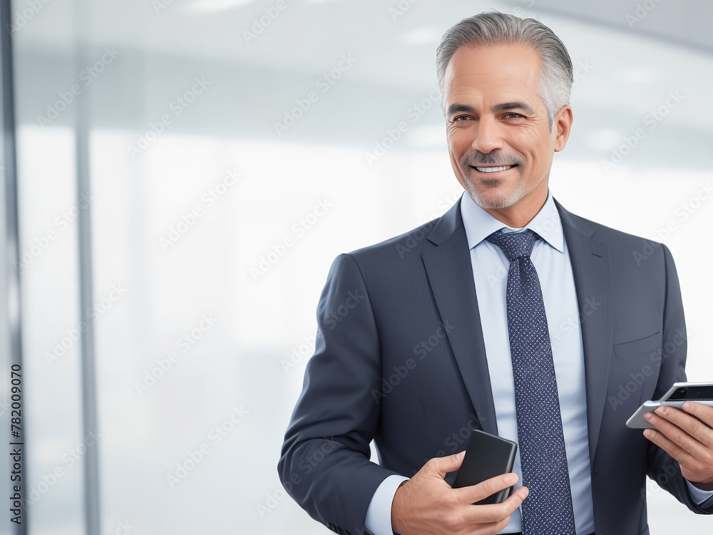 Middle aged business man ceo executive in a suit, Generative ai Middle aged business man ceo executive in a suit, Generative ai