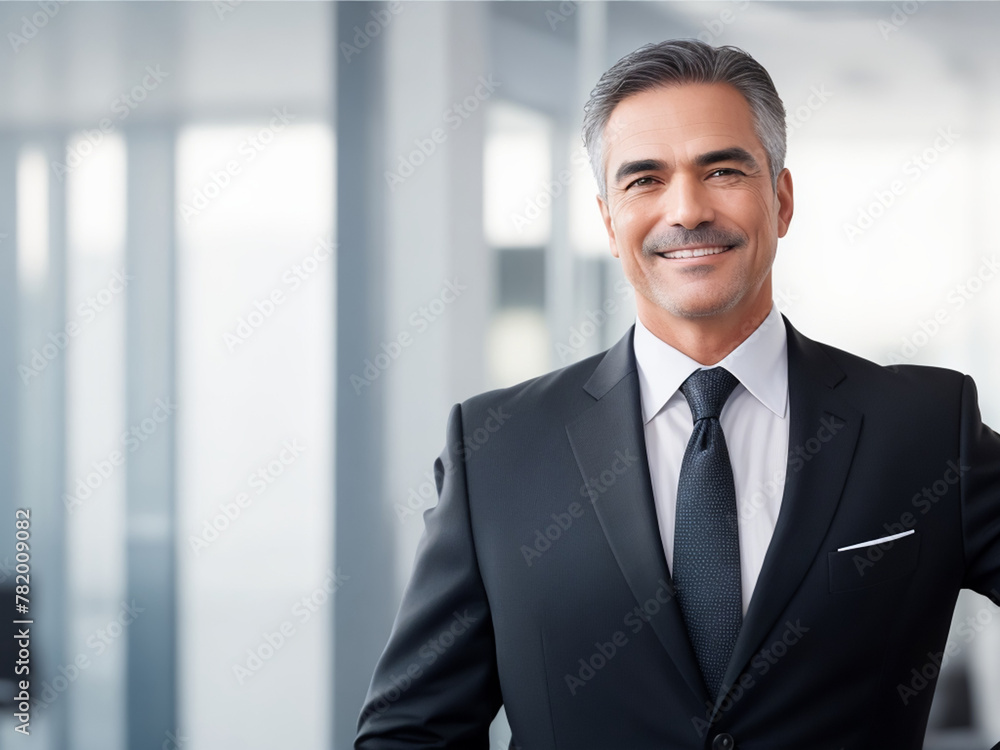 Middle aged business man ceo executive in a suit, Generative ai Middle aged business man ceo executive in a suit, Generative ai