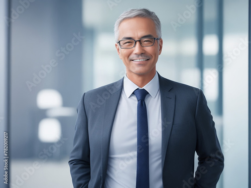 Middle aged business man ceo executive in a suit, Generative ai