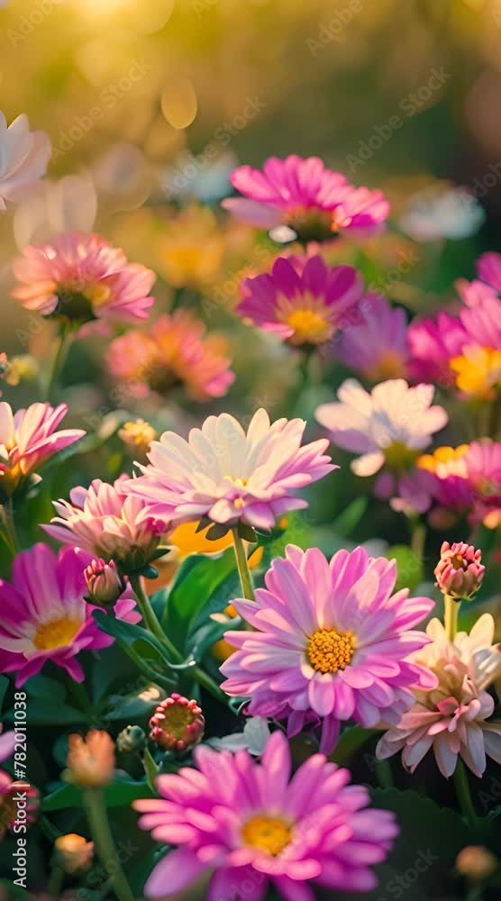 Background of colorful blossoming flowers with gentle petals and pleasant aroma growing in garden Background of colorful blossoming flowers with gentle petals and pleasant aroma growing in garden