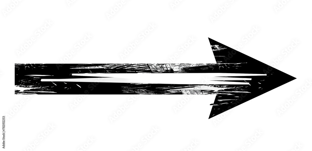 Black and white simple cartoon arrow pointing right PNG on a ...