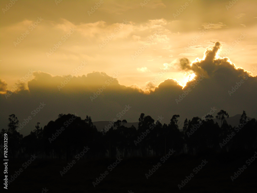 Beautiful rays of the sun on a sunset from Bosa – Bogotá - Colombia