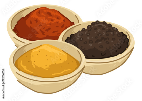 Asian spices and seasoning, food and meal powder