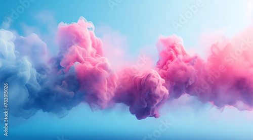 abstract cloud in pink and blue colors, in white box frame, on light background 2 © anitjaya