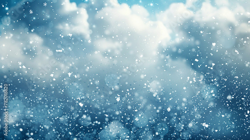 winter light background with sparkle, Christmas background with heavy snowfall