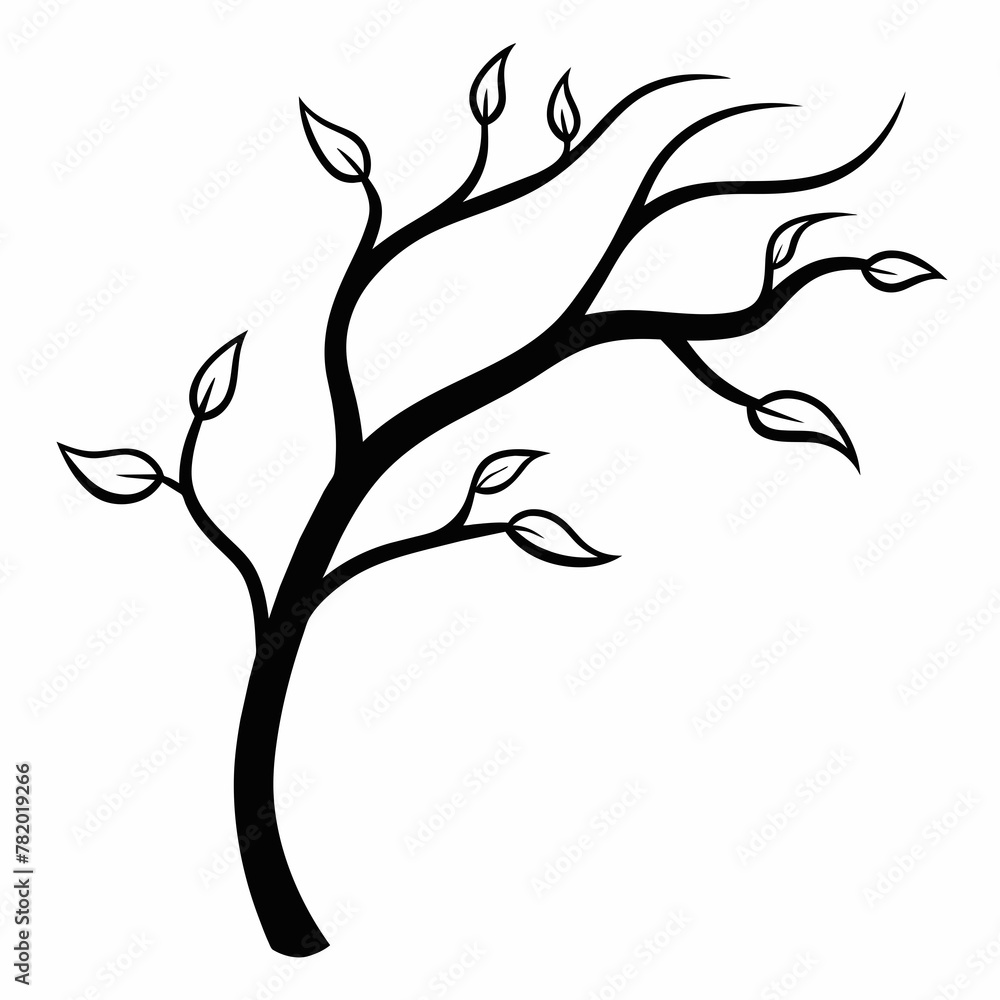 Obraz premium tree colouring book white background -Vector illustration