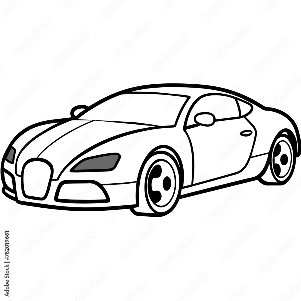 car colouring page white background -Vector illustration