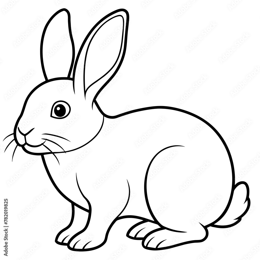 rabbit colouring page white background -Vector illustration rabbit colouring page white background -Vector illustration