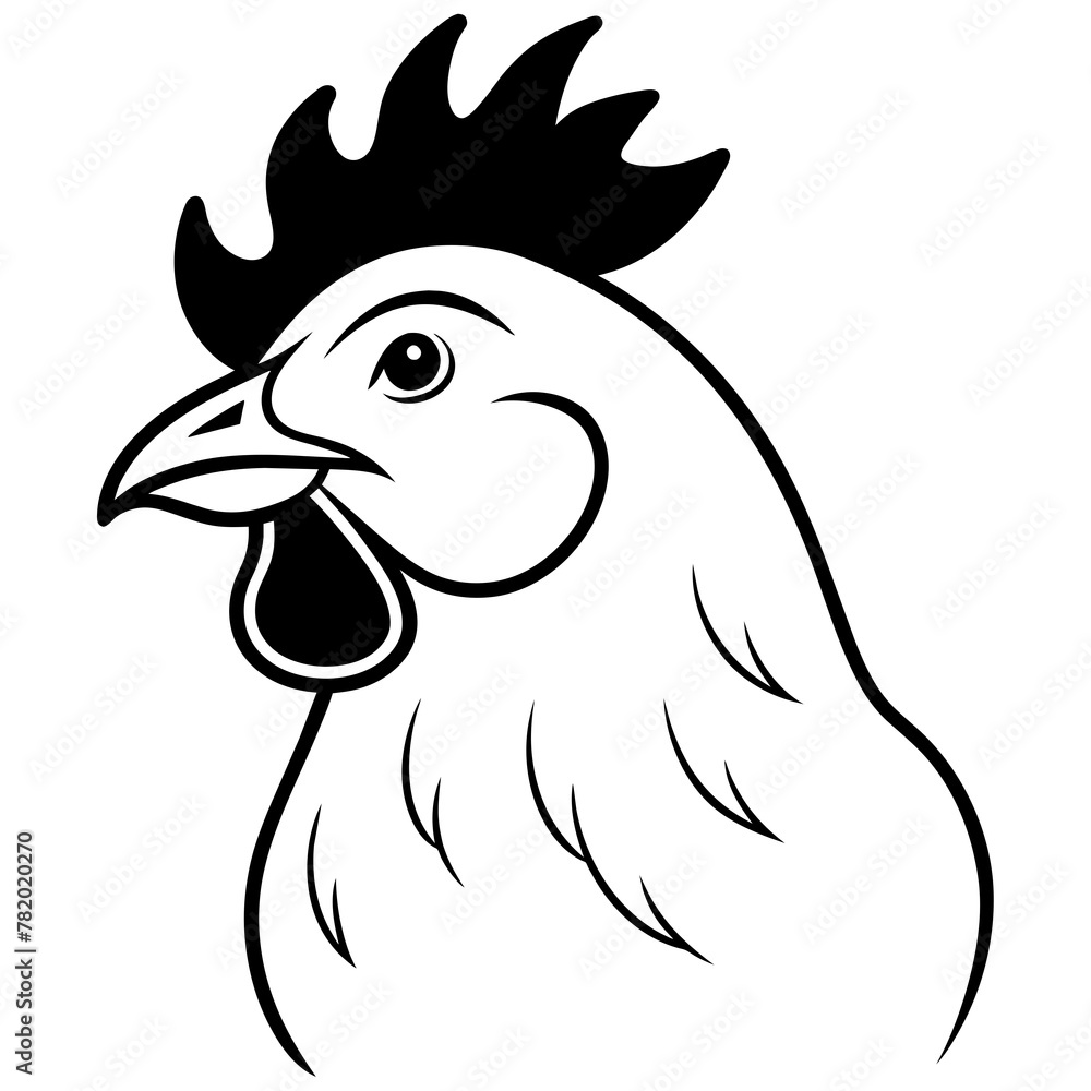 rooster and hen colouring page white background -Vector illustration rooster and hen colouring page white background -Vector illustration