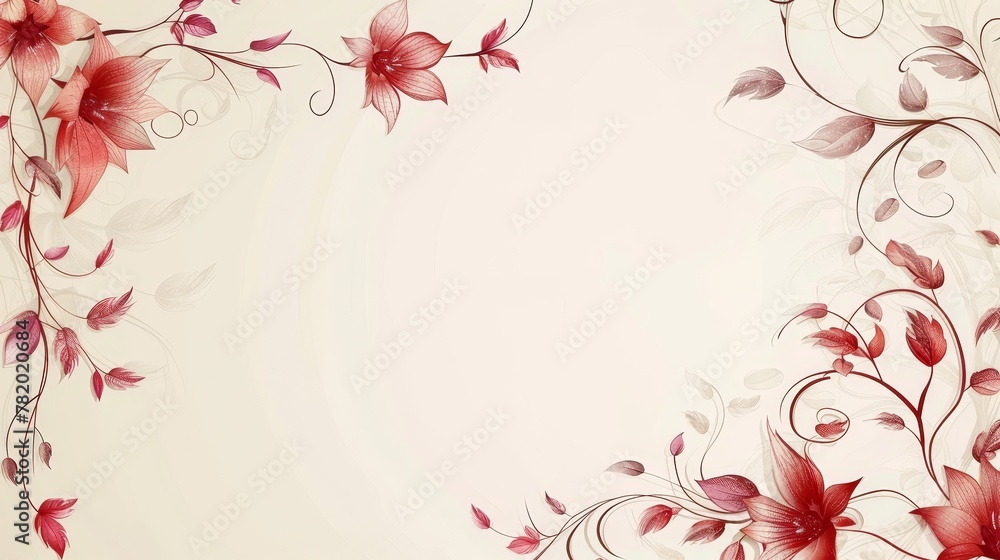 Wedding Borders: A vector illustration of a delicate floral border