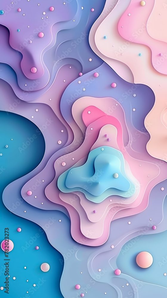 A 3D of a pastel colored landscape with pink, blue, and purple waves. A 3D of a pastel colored landscape with pink, blue, and purple waves.