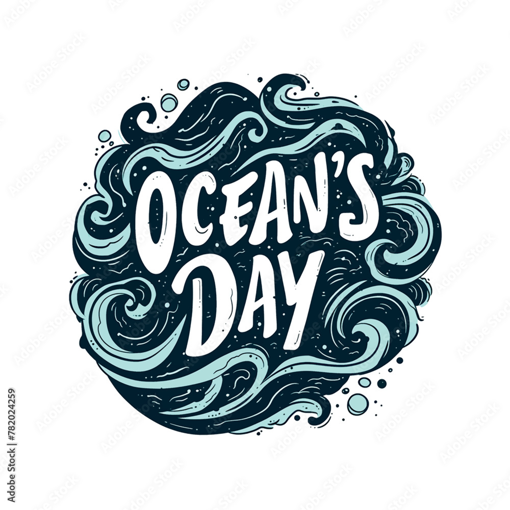 A blue and white ocean wave with the words A blue and white ocean wave with the words