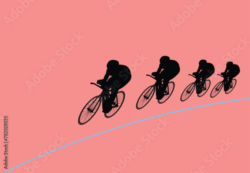 racing bicycle Black silhouette vector © SIRAPOB