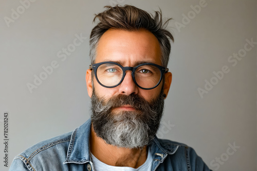 A man with glasses and a beard. #782028243