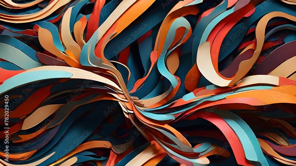 abstract background with lines Abstract composition of intersecting vectors, vibrant colors blending seamlessly, dynamic movement and flow, intricate patterns emerging from chaos, hypnotic symmetry, b