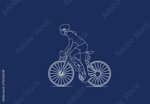 Cycling for health Simple line vector
