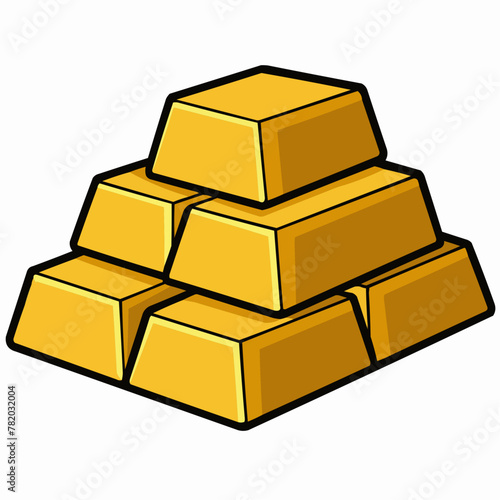 gold bars isolated on white
