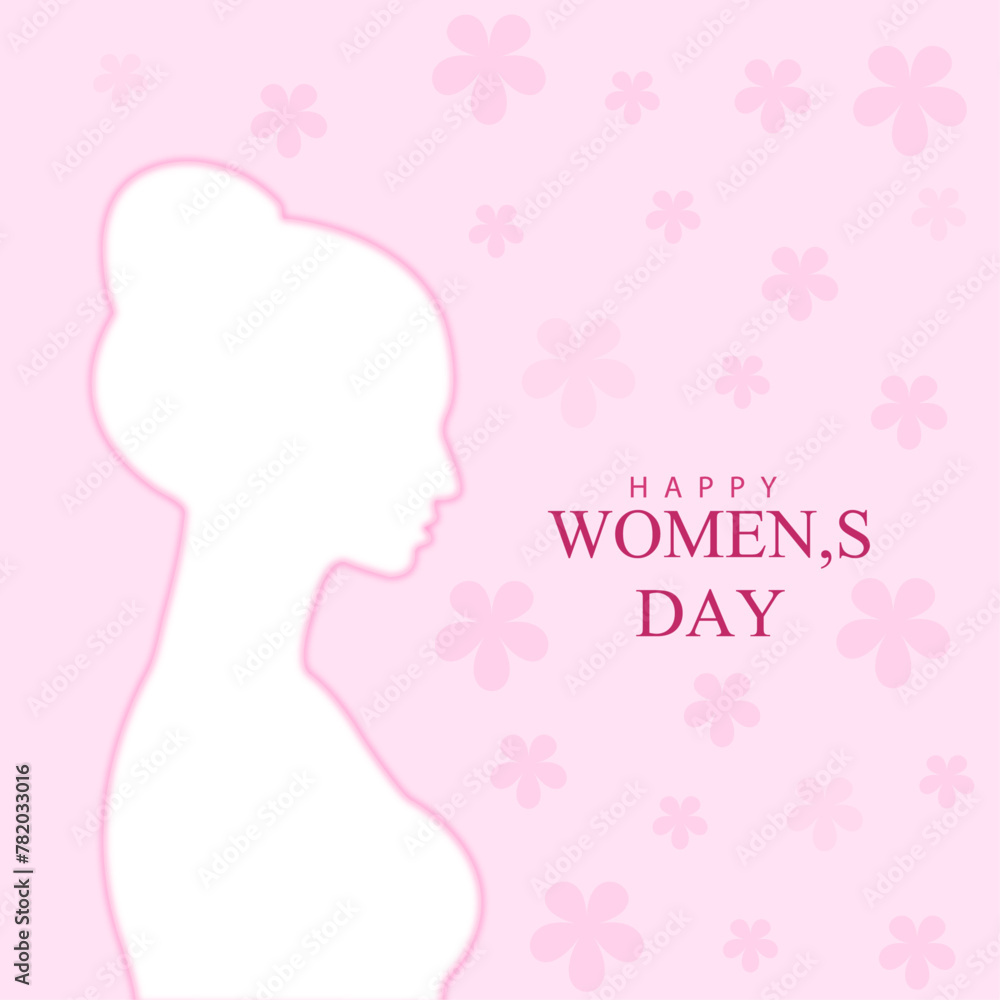 8 march, international women,s day campaign about women rights, vector art poster design.